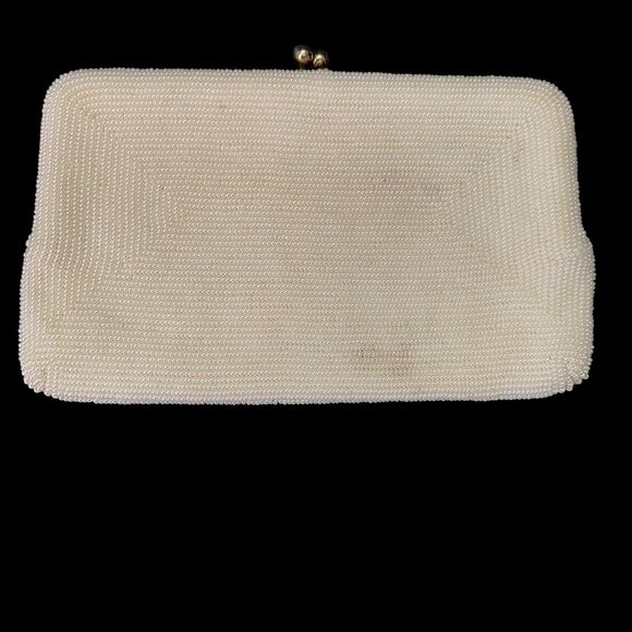 Vintage Walborg Beaded Evening Bag Womens Purse Gold Chain Handmade 60s Clutch - Picture 3 of 5